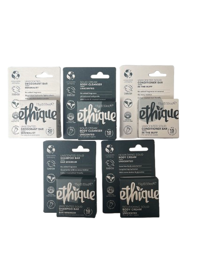 Collection of Ethique unscented products