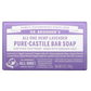 dr bronner, bar soap, castile soap, castile soap bar, lavender castile, pure castile, front
