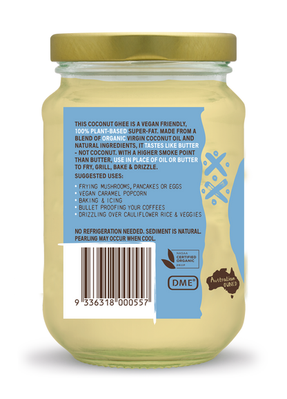 coconut ghee, organic coconut ghee, vegan butter, niulife, dairy free butter, 