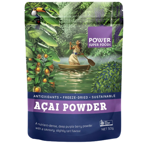 acai, acai powder, front, superfoods, power super foods