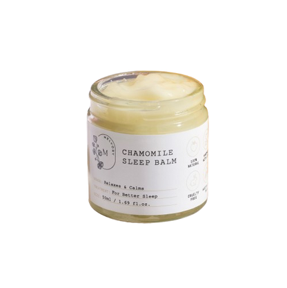 Jar of melvory chamomile sleep balm without a background