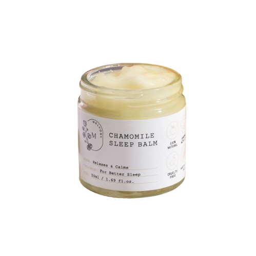 Jar of melvory chamomile sleep balm without a background