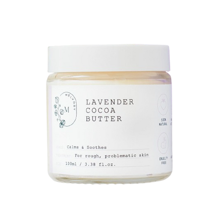 melvory Jar of lavender cocoa butter on a transparent background