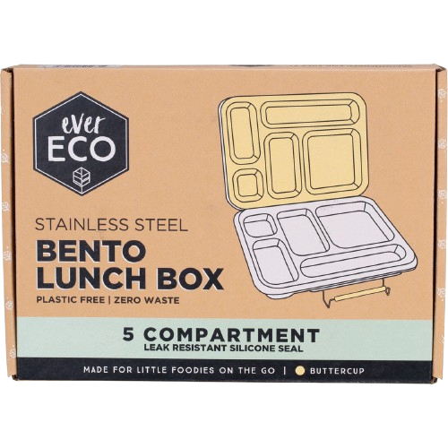 Stainless Steel 5 Compartment Bento Lunch Box - Buttercup