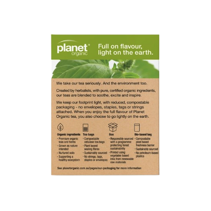Planet Organic Tulsi Tea | Certified Organic Herbal Tea back