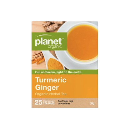planet organic Turmeric and Ginger 25 Teabags - Certified Organic