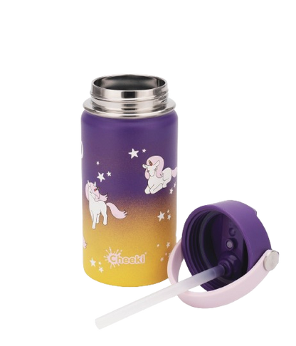 cheeki Insulated Little Adventurer Bottle - Unicorn, opened