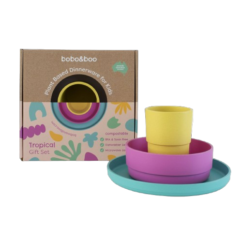 bobo&boo tropical dinnerware giftset