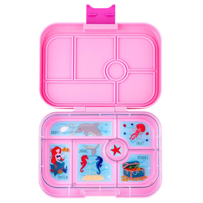 Yumbox Original 6 Compartment Bento Box | Leakproof Kids Lunchbox, pink mermaid