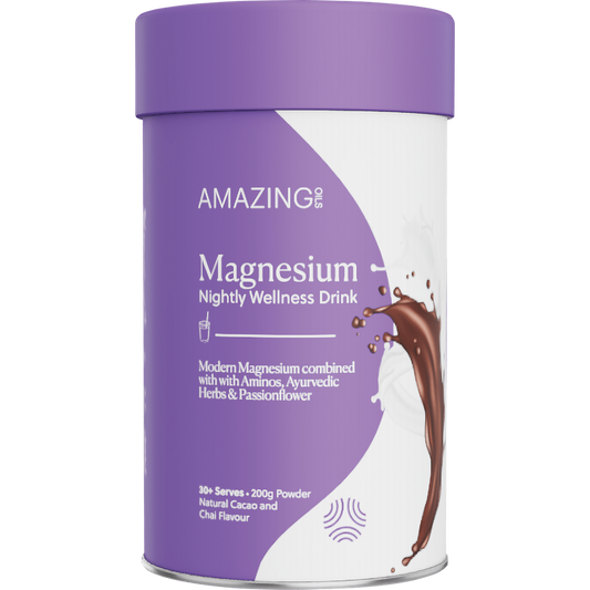 amazing oils, magnesium nightly wellness drink, front