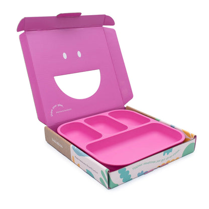 bobo&boo boxed bento plate in pink
