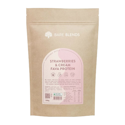 bare blends strawberry and cream fava protein