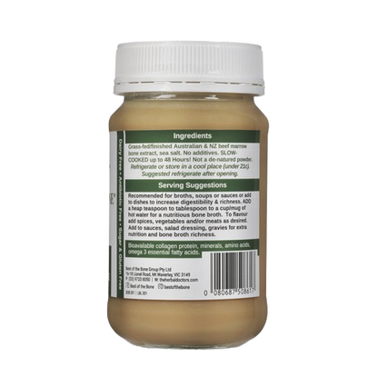best of the bones original bone broth concentrate, back of jar