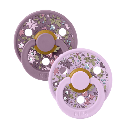 BIBS x LIBERTY Colour Dummies 2 Pack Chamomile Lawn - Violet Sky Mix
