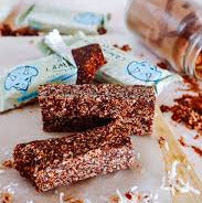 blue dinosaur paleo bar, lamington