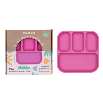 bobo&boo pink divided plate
