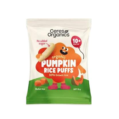 ceres organics organic rice puffs, additive free snacks, 