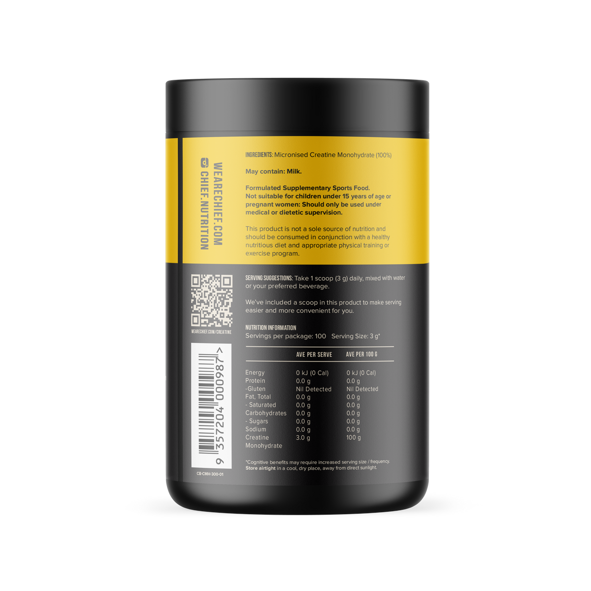Chief Nutrition Creatine 300g side