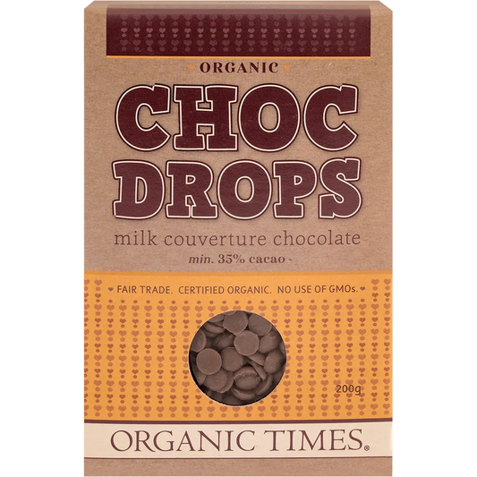 organic times milk choc drops