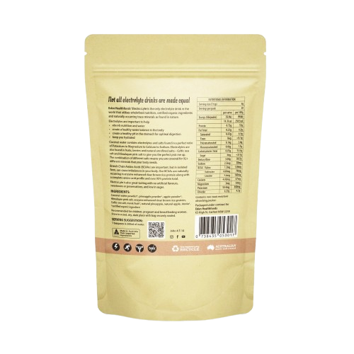 eden healthfoods electralyte drink pineapple and apple back