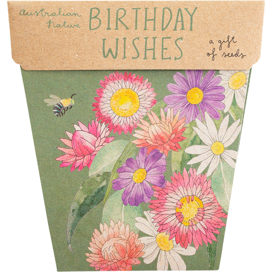sow n sow, a gift of seeds, birthday wishes, australian natives, front