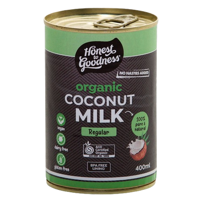honest to goodness organic coconut milk, additive free