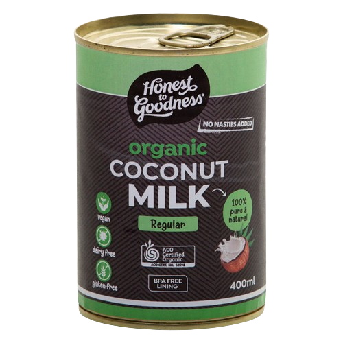 honest to goodness organic coconut milk, additive free