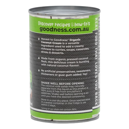 honest to good organic coconut cream