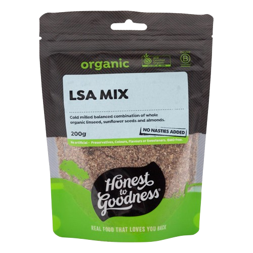 honest to goodness organic LSA mix, additive free