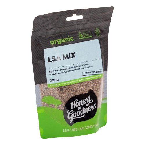 honest to goodness organic LSA mix, additive free nuts and seeds