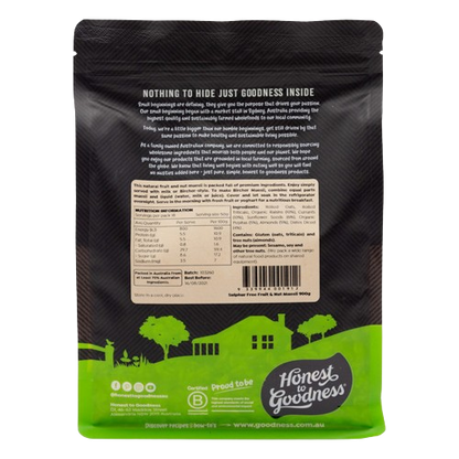 honest to goodness sulphur free muesli back