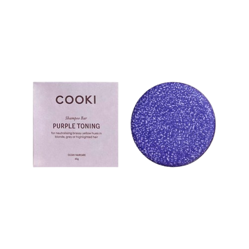 Purple-toning shampoo bar by cooki haircare