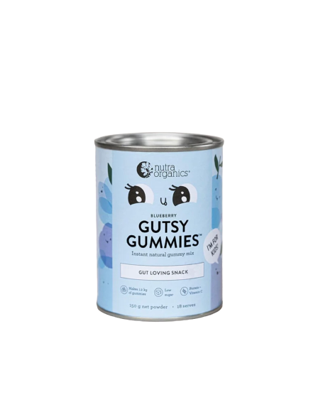 nutra organics, gutsy gummies, blueberry, additive free jelly, 