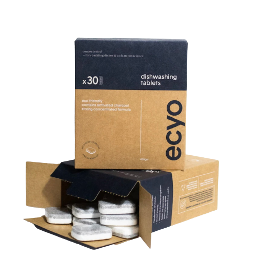 ecyo, ecyo dishwasing tablets, front