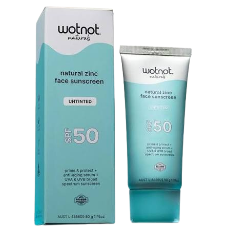 Wotnot natural zinc Face sunscreen with antioxidant SPF 50 - untinted 