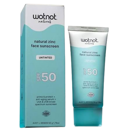 Wotnot natural zinc Face sunscreen with antioxidant SPF 50 - untinted 