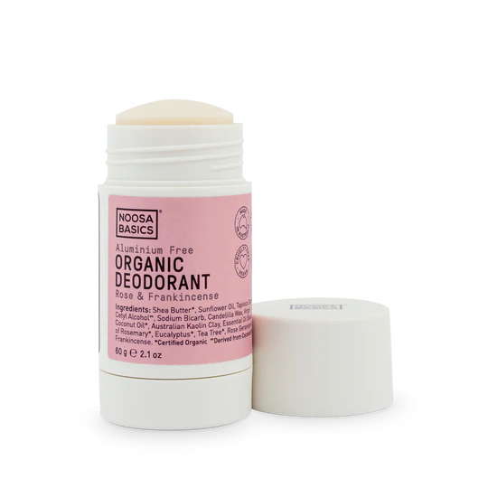 Noosa Basics organic deodorant stick rose and frankincense