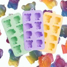 Colorful silicone animal-shaped gummie trays by nutra organics
