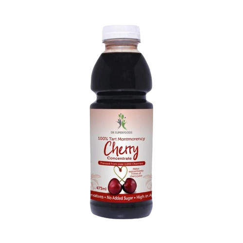 dr superfoods tart cherry juice bottle without background
