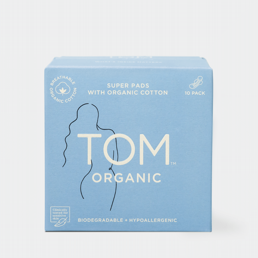 tom organic, the tom co, organic pads, organic period care, organic menstrual care, natural period care, feminine hygiene, pads