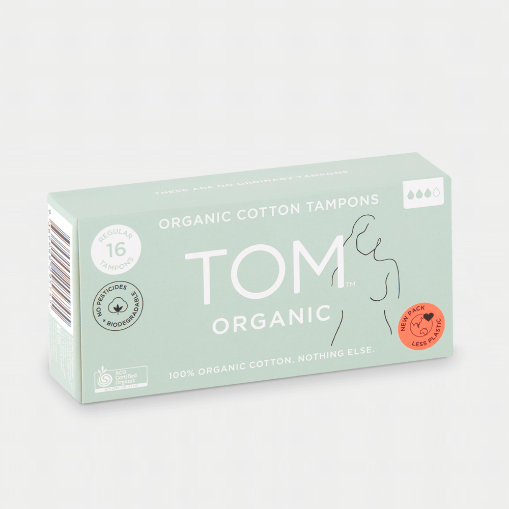 tom organic, organic cotton, organic tampons, period care, tampons, regular