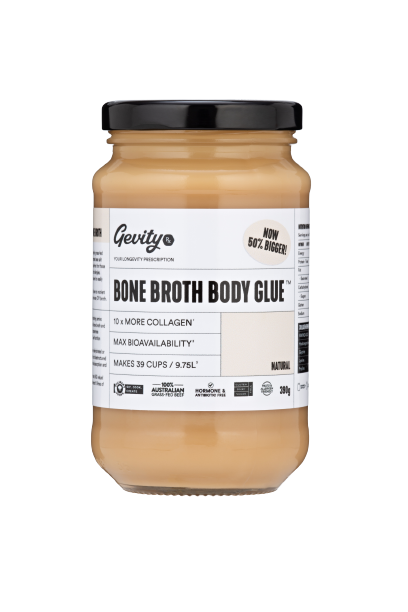 Gevity RX bone broth body glue natural jar