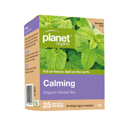 planet organic, organic herbal tea, organic tea, calming tea