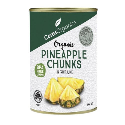 organic pineapple, pineapple chunks, ceres orgainic