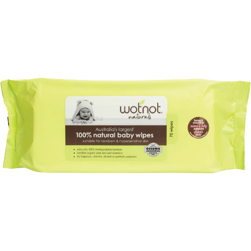 wotnot naturals, wotnot baby wipes, natural baby wipes, front