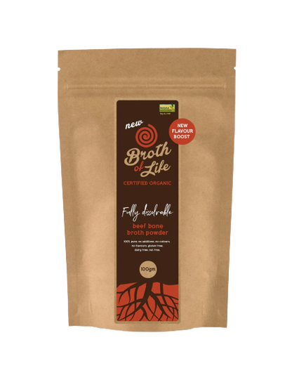 Broth of Life, bone broth, bone broth powder, organic broth, beef bone broth