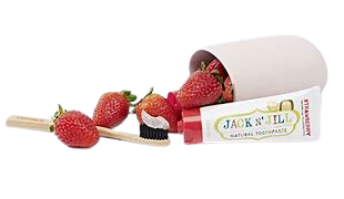 jack ni jill natural kids toothpaste strawberry flavour with strawberries