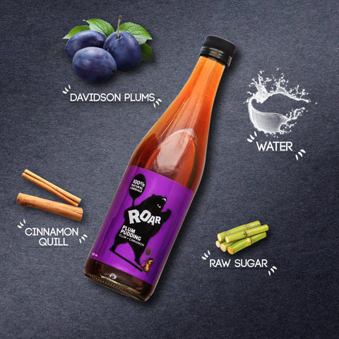 roar living, roar cordial, natural cordial, additive free, plum pudding, ingredients