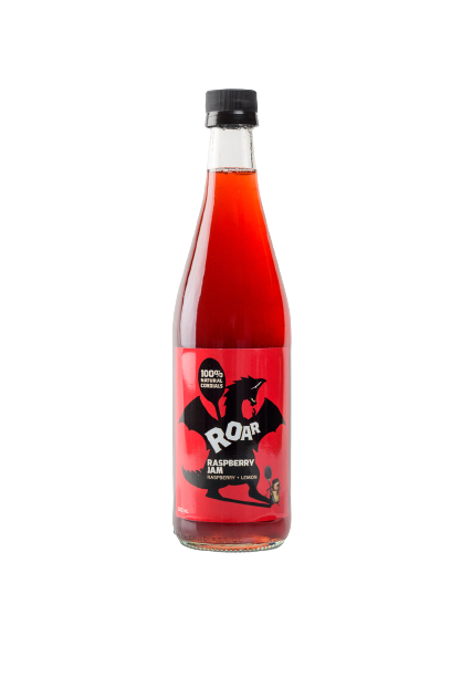 roar living, natural cordial, roar living natural cordial, raspberry jam cordial, front, additive free